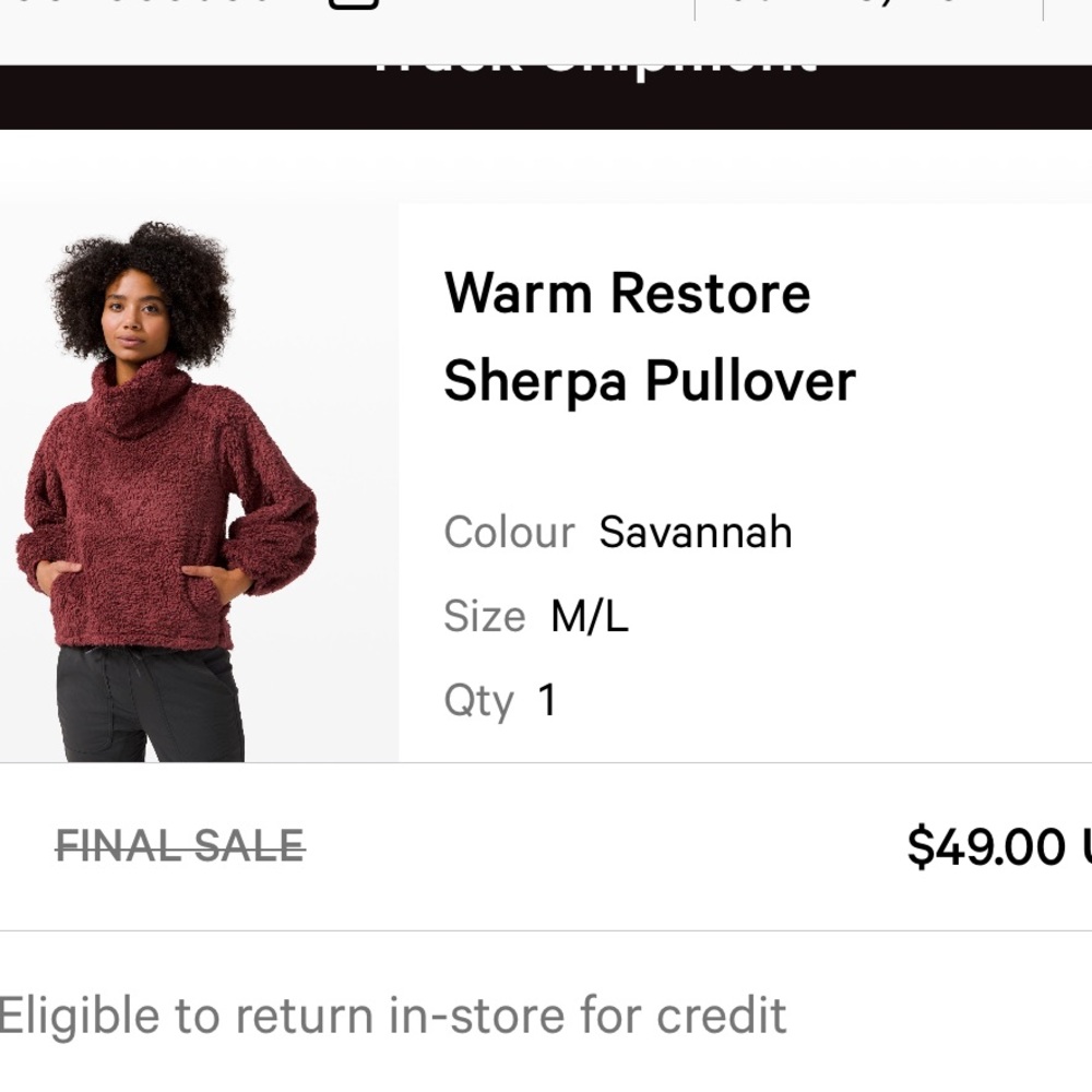 lululemon athletica Warm Restore Sherpa Pullover - Burgundy